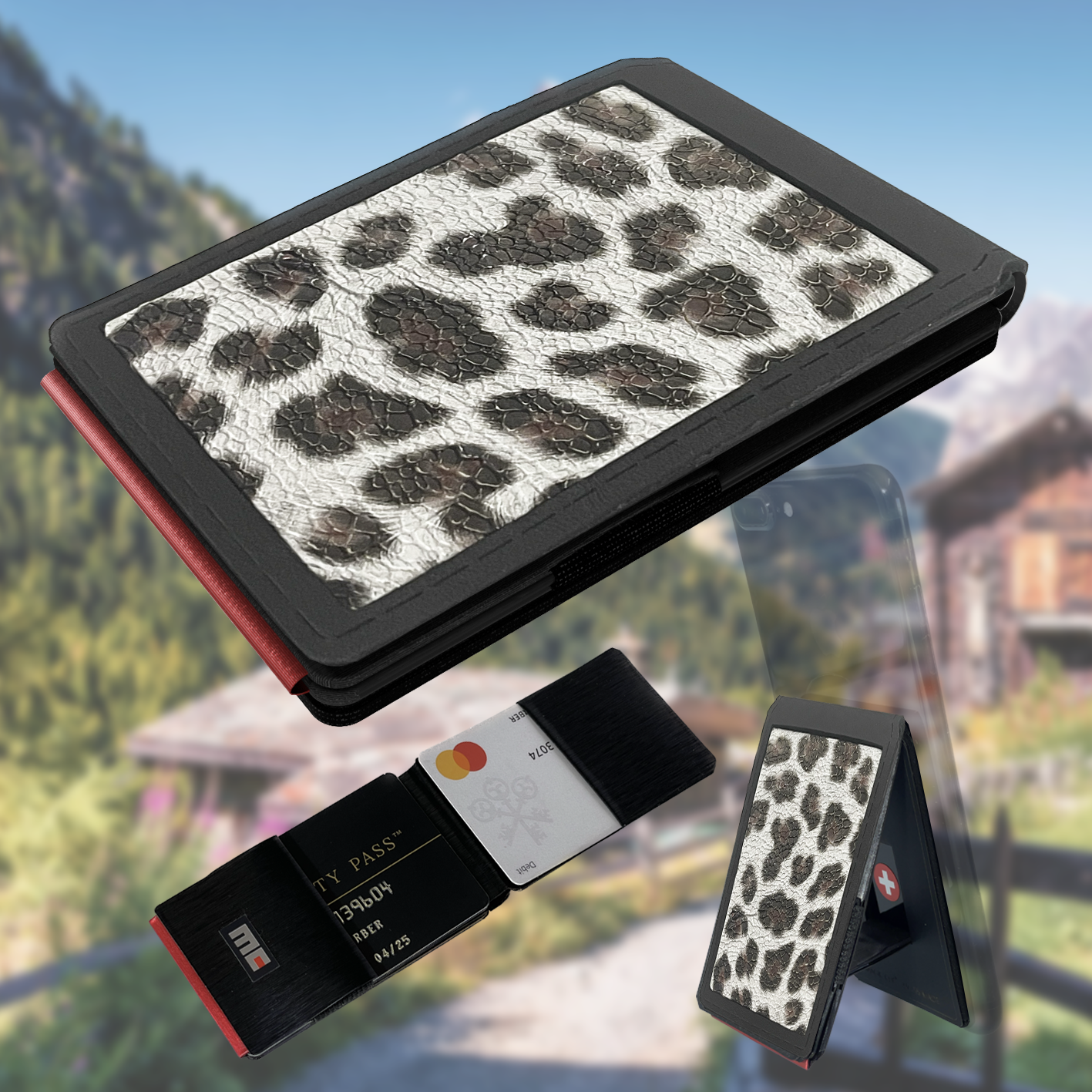 MC Wallet, leather gepard integrated, incl. metal plate